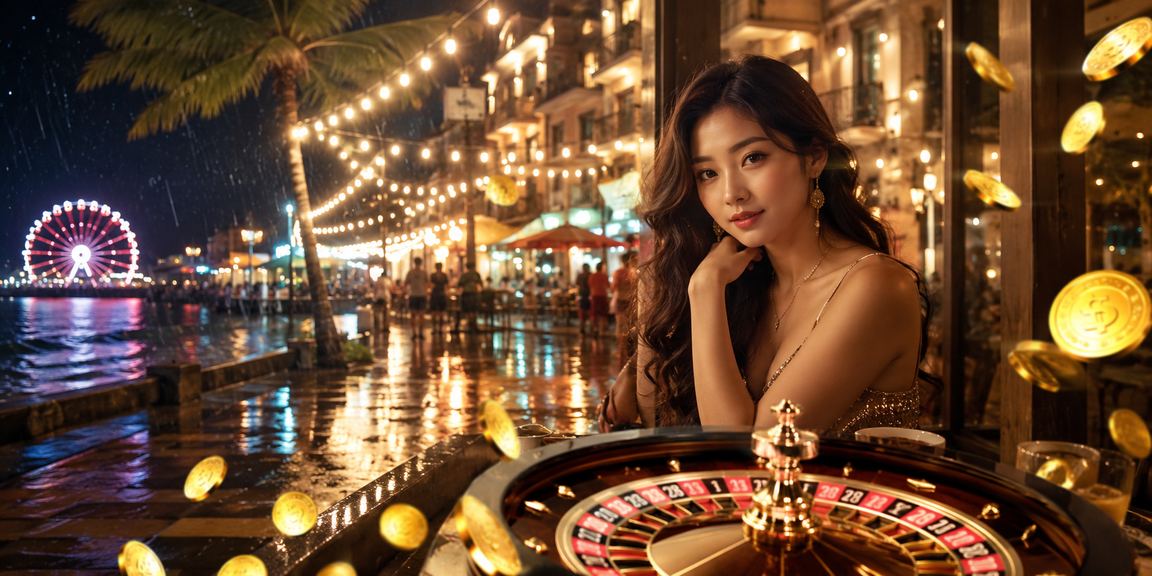Người chơi trải nghiệm roulette trực tuyến tại Phú Quốc với ly cà phê bên cạnh
